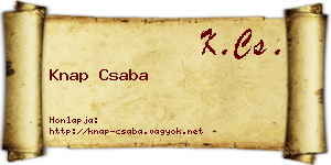 Knap Csaba névjegykártya